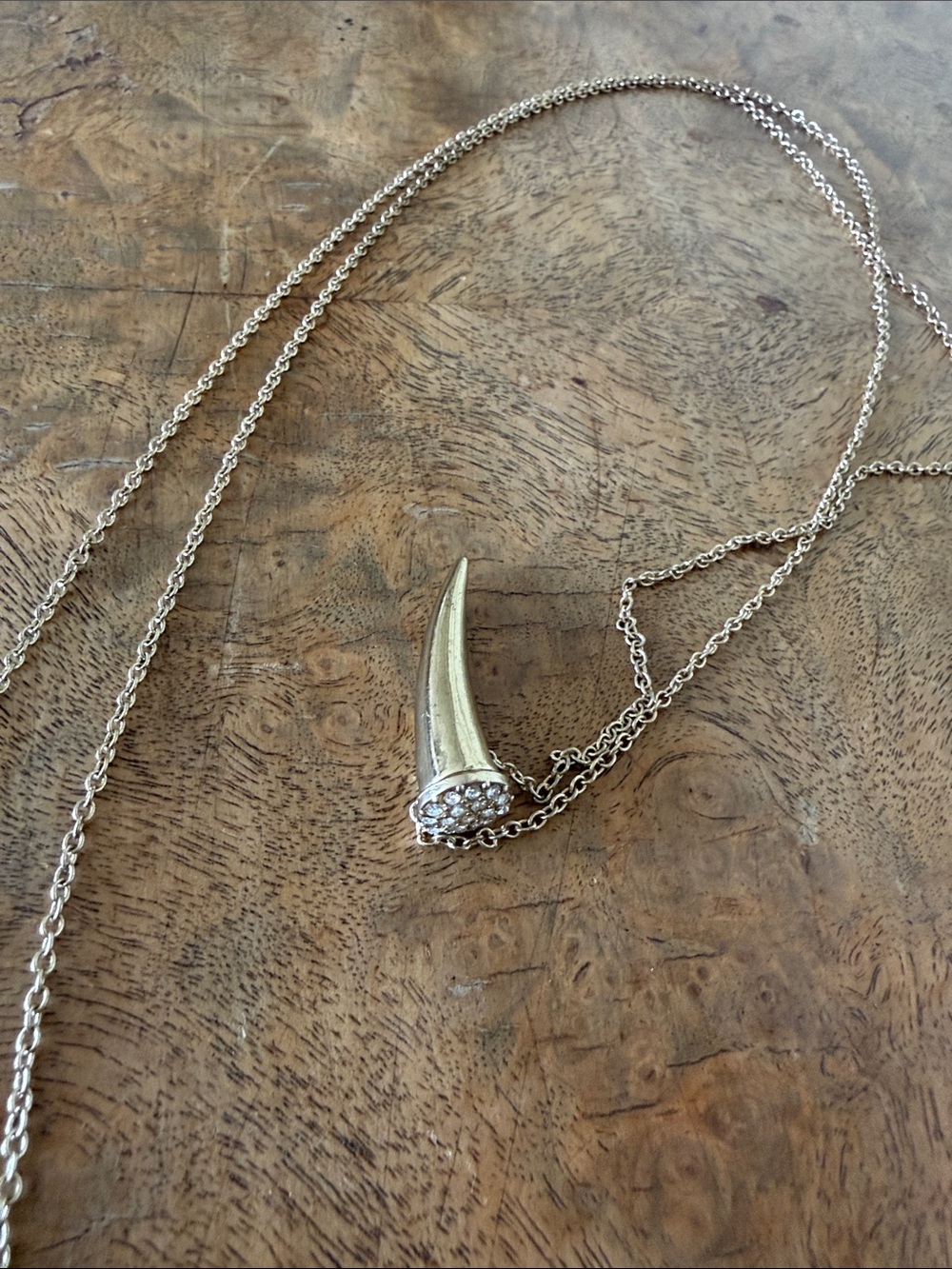 Gold-tone Pavé Oval Pendant Necklace - Crystal Accents